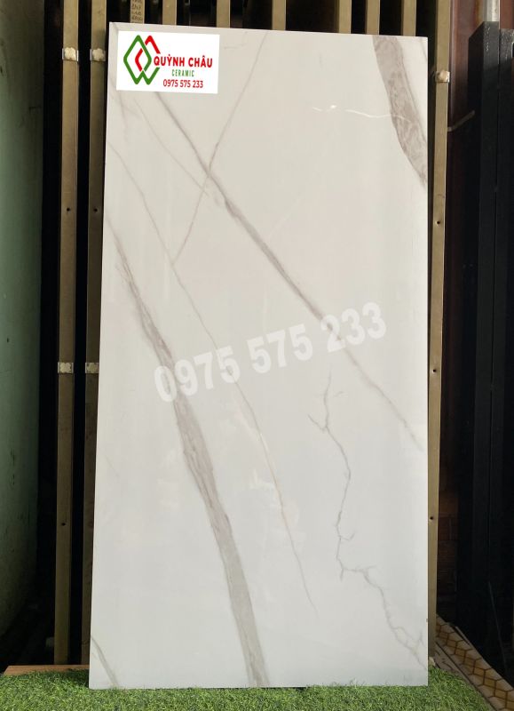 Gạch ốp lát 60x120 tây ban nha trắng vân khói bóng kiếng cao cấp