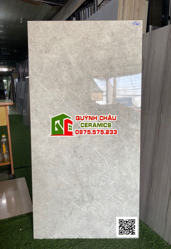 Gạch lát nền 60x120 ấn độ màu xám rạn vân tia sét Cacata Grey bề mặt bóng