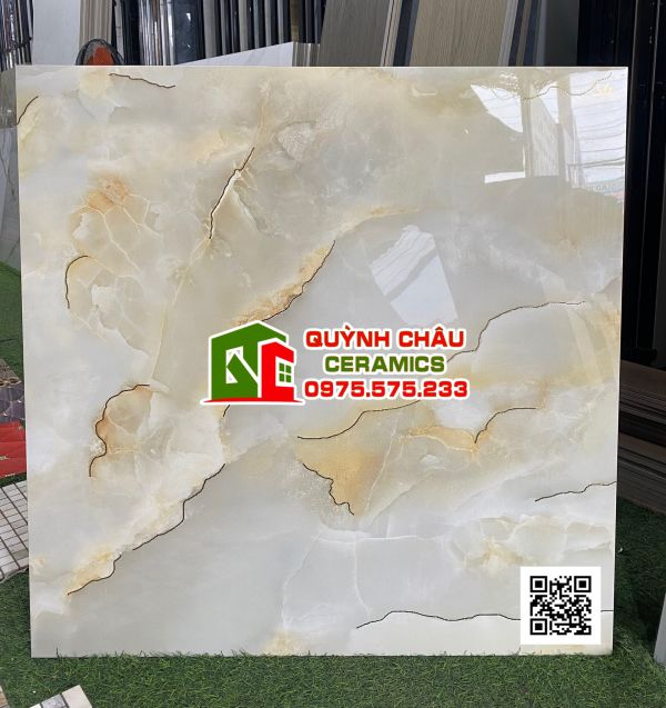 Gạch cao cấp 80x80 vàng kem khắc kim chất lượng giá tốt 4682