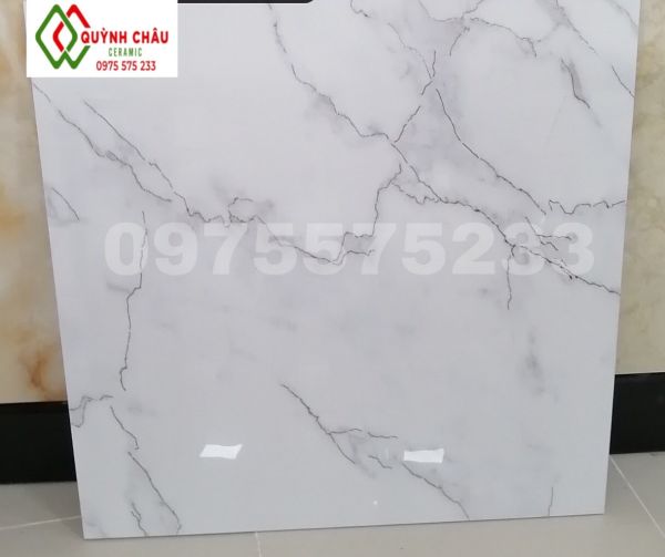 Gạch lát nền 80x80 khắc kim trắng vân khói 4152