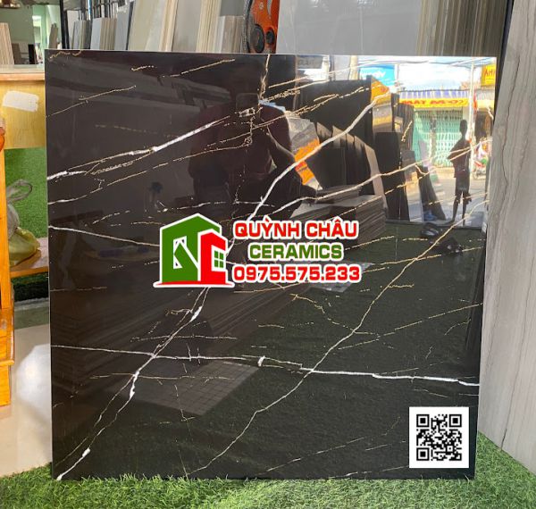 Gạch khắc kim 80x80 đen bóng tia sét nhỏ sang trọng 5197 Gạch khắc kim 80x80 đen bóng tia sét nhỏ sang trọng 5197
