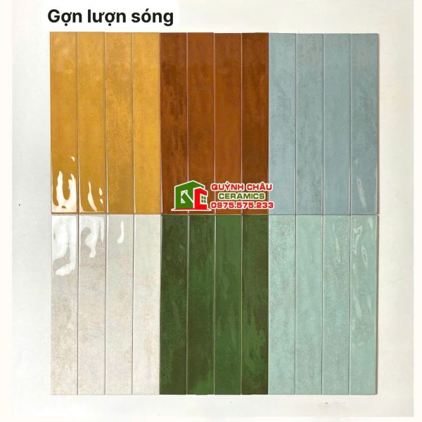Bộ sưu tập gạch thẻ trang trí 6x40cm gợn sóng hiệu ứng Bộ sưu tập gạch thẻ trang trí 6x40cm gợn sóng hiệu ứng