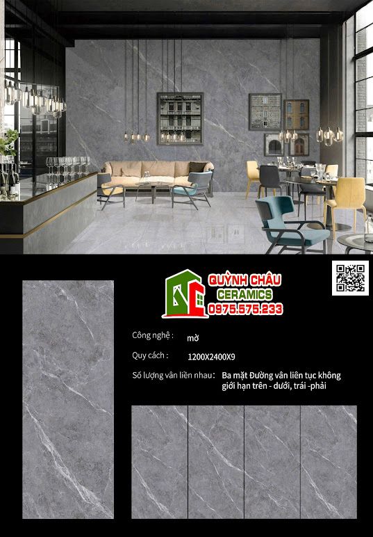 Đá nung kết 120x240cm xám mờ vân trắng Đá nung kết 120x240cm xám mờ vân trắng