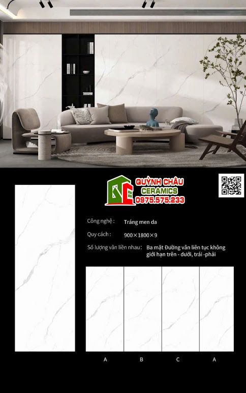 Đá nung kết 90x180cm mờ mịn trắng vân mây Đá nung kết 90x180cm mờ mịn trắng vân mây