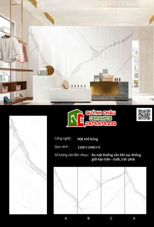 Đá nung kết trắng vân xám 120x240cm bóng kiếng Đá nung kết trắng vân xám 120x240cm bóng kiếng