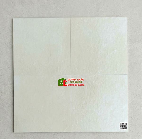 Gạch 40x40 mờ hiệu ứng xi măng màu trắng kem ngà