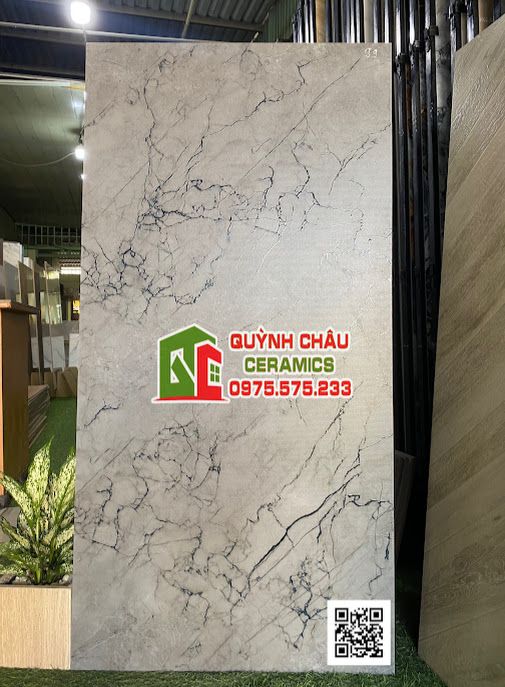  Gạch 60x120 bề mặt vân rạn nổi màu xanh rêu xám