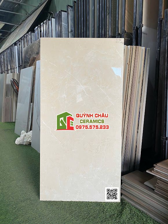 Gạch 60x120 kem vân đá bóng kính cao cấp Gạch 60x120 kem vân đá bóng kính cao cấp