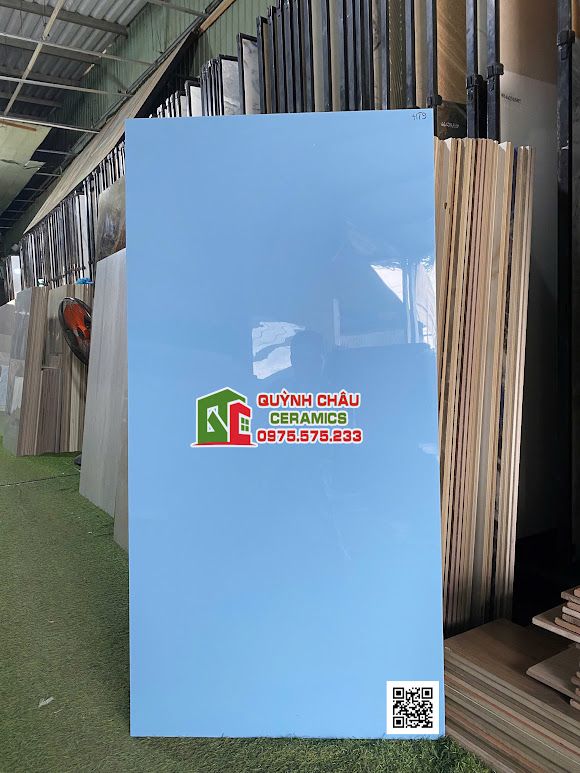 Gạch 60x120 xanh biển đơn sắc bóng vi tinh