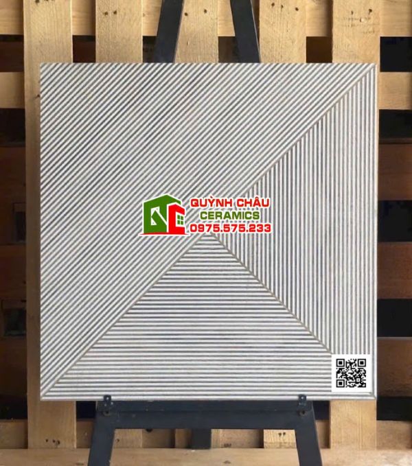 Gạch 60x60 giả gỗ điêu khắc hình tam giác sọc nhỏ Gạch 60x60 giả gỗ điêu khắc hình tam giác sọc nhỏ