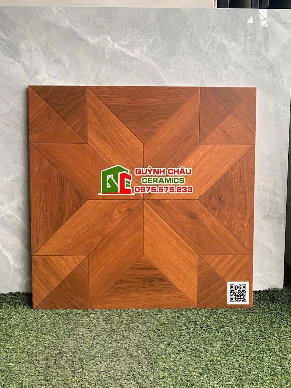 Gạch 60x60 vân gỗ nâu đỏ hoạ tiết 3D đối xứng     Gạch 60x60 vân gỗ nâu đỏ hoạ tiết 3D đối xứng
