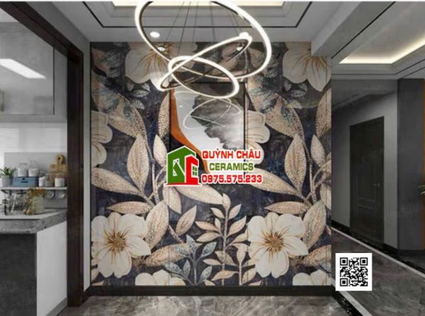 Gạch 80x260 tranh giả mosaic ốp phòng khách đẹp Gạch 80x260 tranh giả mosaic ốp phòng khách đẹp