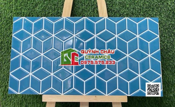 Gạch ấn độ 30x60 ốp trang trí xanh ngọc hình thoi Gạch ấn độ 30x60 ốp trang trí xanh ngọc hình thoi