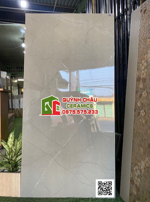 Gạch ấn độ 60x120 màu xám vân đá hiệu ứng rạn nứt bóng kiếng