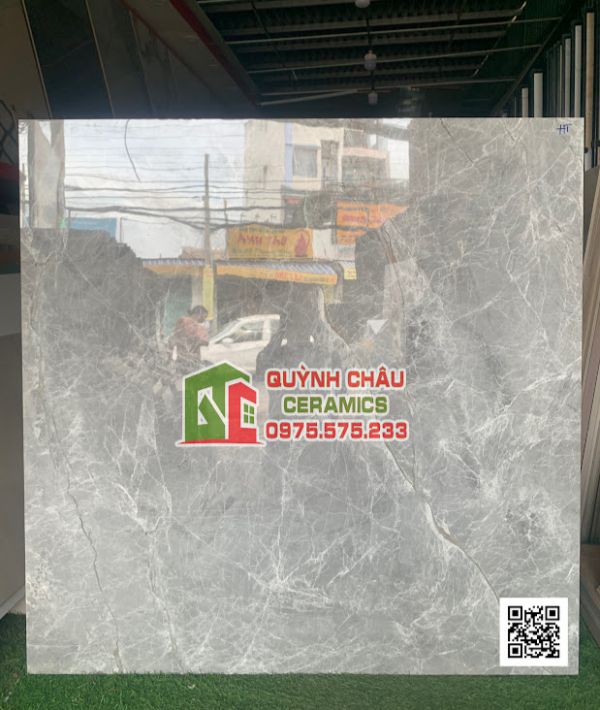 Gạch ấn độ lát nền 120x120 vân đá màu nâu nhạt vân rạn bóng kiếng