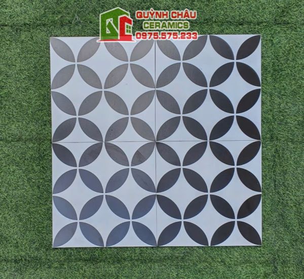 Gạch bông 30x30 men đồng tiền trắng đen Gạch bông 30x30 men đồng tiền trắng đen