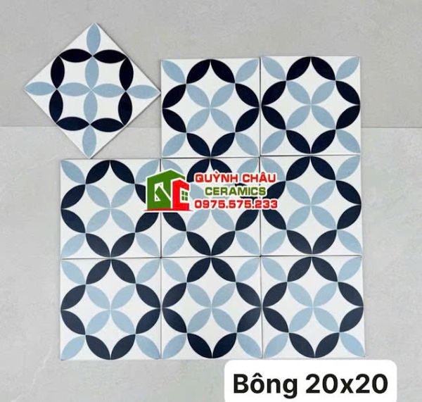 Gạch bông hoa văn 5D bền màu 20x20 cao cấp Gạch bông hoa văn 5D bền màu 20x20 cao cấp
