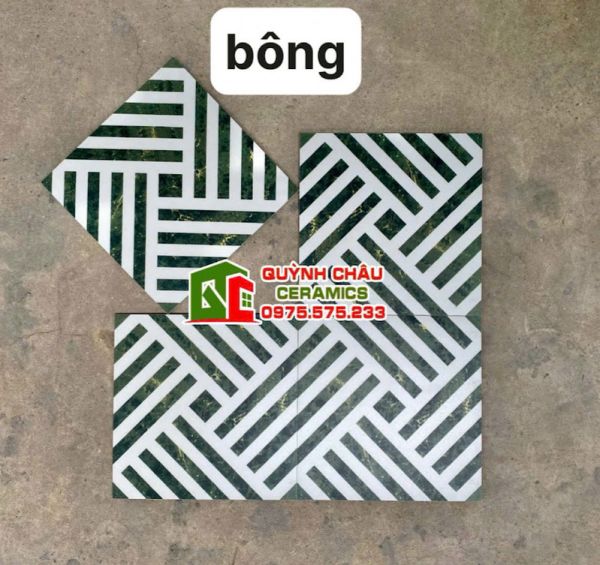 Gạch bông hoa văn kẻ chéo trắng xanh 30x30 cm Gạch bông hoa văn kẻ chéo trắng xanh 30x30 cm
