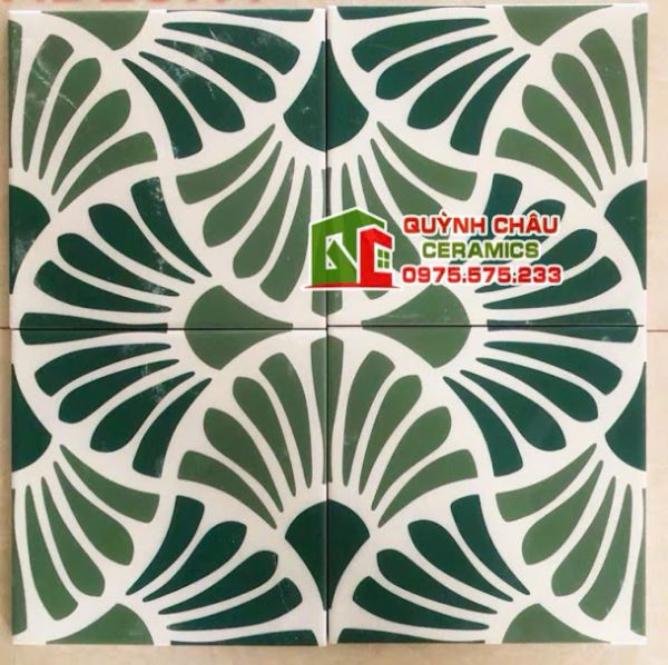 Gạch bông hoa văn vỏ sò xanh 20x20 cm