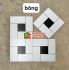 Gạch bông hoa văn vuông trắng đen hình thẻ 30x30 cm