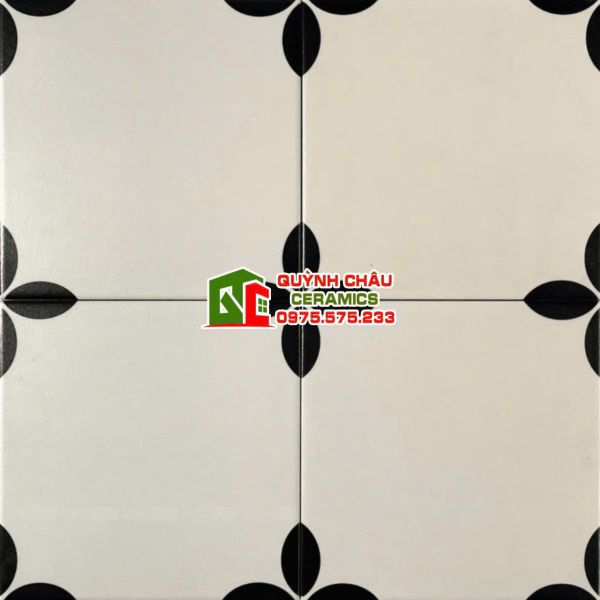 Gạch bông lát nền 20x20 cánh hoa đen hoa văn Gạch bông lát nền 20x20 cánh hoa đen hoa văn