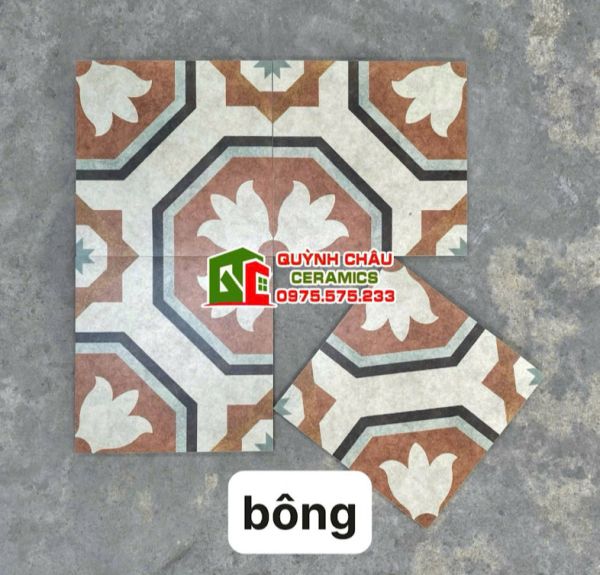 Gạch bông lát nền hoa văn giả cổ 30x30 cm Gạch bông lát nền hoa văn giả cổ 30x30 cm