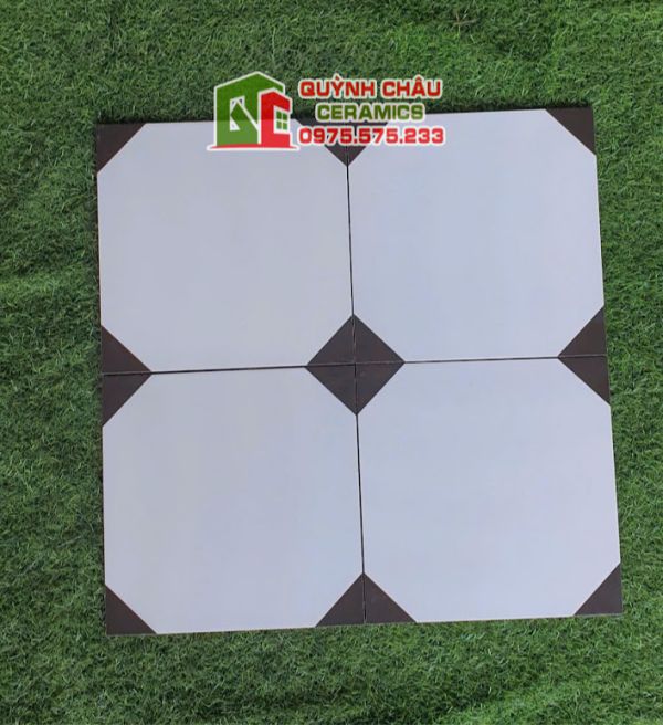 Gạch bông men 30x30 trắng đen hình bát giác Gạch bông men 30x30 trắng đen hình bát giác