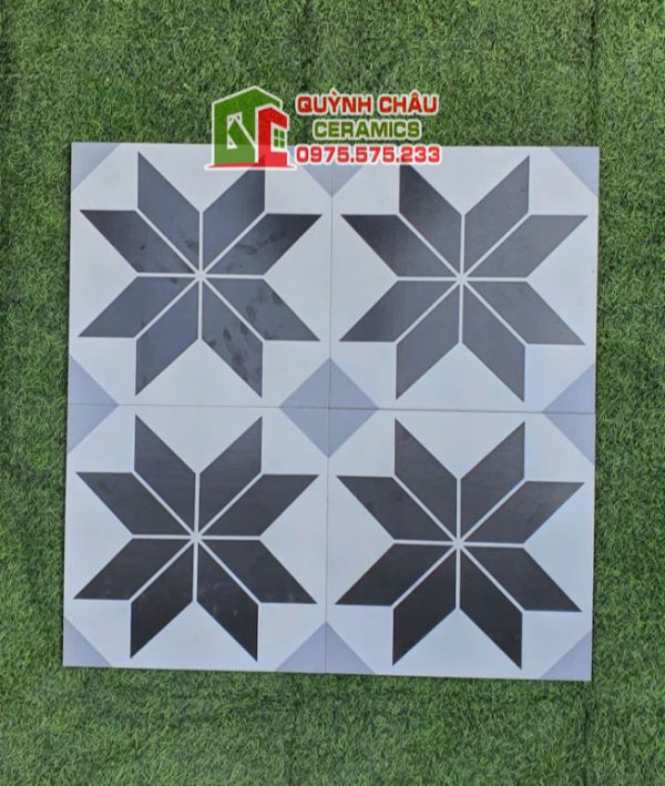 Gạch bông men 30x30 trắng xám đen Gạch bông men 30x30 trắng xám đen