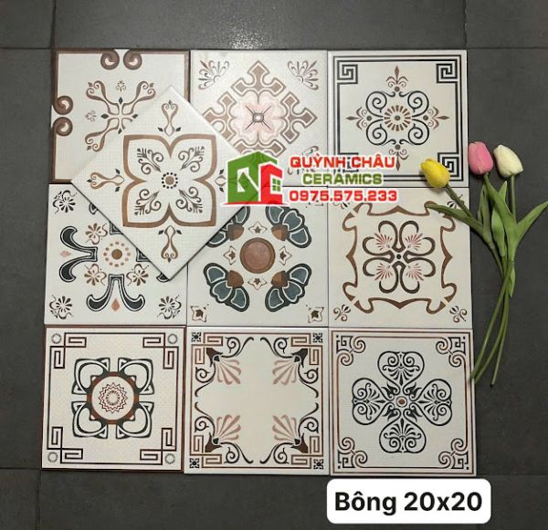Gạch bông mix hoa văn 20x20 ốp lát