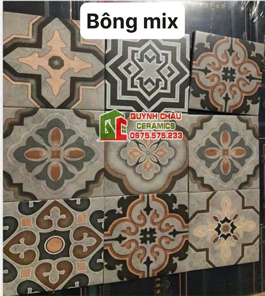 Gạch bông mix hoa văn nhiều mẫu đẹp 20x20 cm