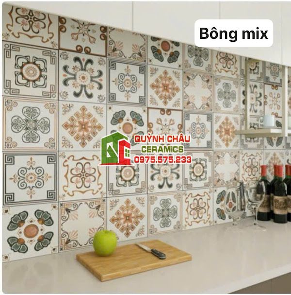  Gạch bông mix nhiều hoa văn hỗn hợp 20x20 cm