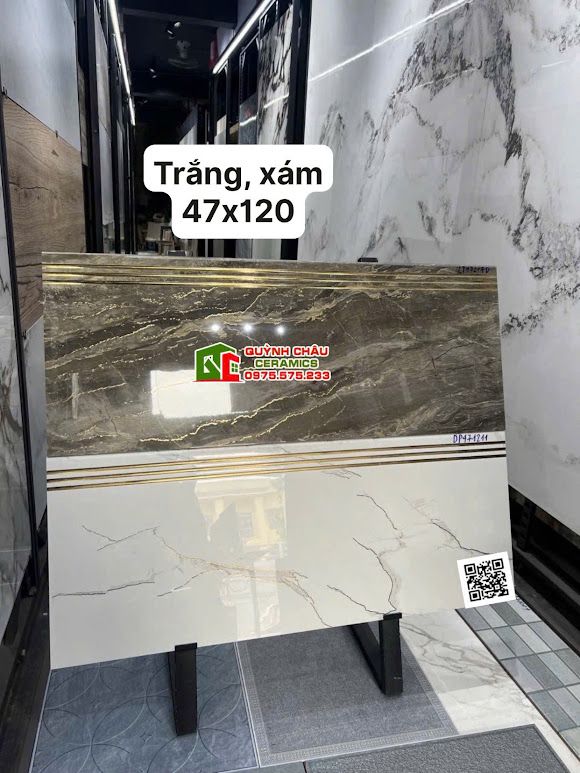 Gạch cầu thang khắc kim xám trắng 47x120 cao cấp Gạch cầu thang khắc kim xám trắng 47x120 cao cấp