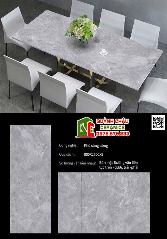 Gạch đá nung kết 80x260 bóng xám vân đá Gạch đá nung kết 80x260 bóng xám vân đá