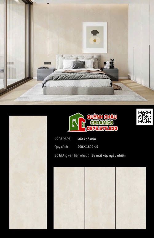 Gạch đá nung kết 90x180 mờ mịn màu kem Gạch đá nung kết 90x180 mờ mịn màu kem