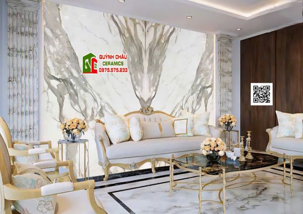 Gạch đá ốp phòng khách vân đối xứng 160x320 cao cấp Gạch đá ốp phòng khách vân đối xứng 160x320 cao cấp