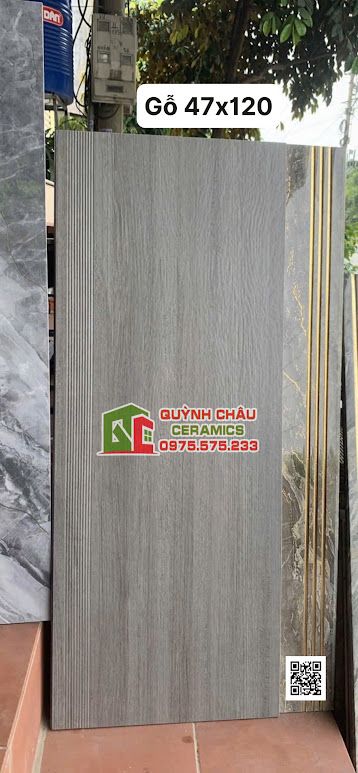 Gạch giả gỗ 47x120 lát cầu thang                   