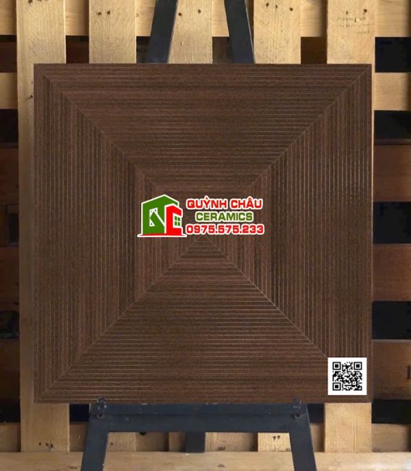 Gạch giả gỗ 60x60 nâu socola vân sọc Gạch giả gỗ 60x60 nâu socola vân sọc