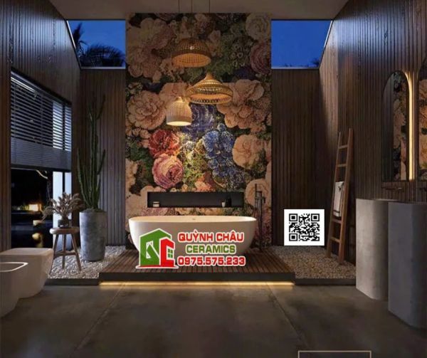 Gạch khổ lớn 80x260 tranh giả mosaic ốp tường Gạch khổ lớn 80x260 tranh giả mosaic ốp tường