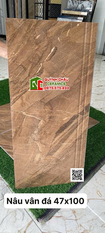 Gạch lát bậc cầu thang 47x100 nâu vân đá Gạch lát bậc cầu thang 47x100 nâu vân đá
