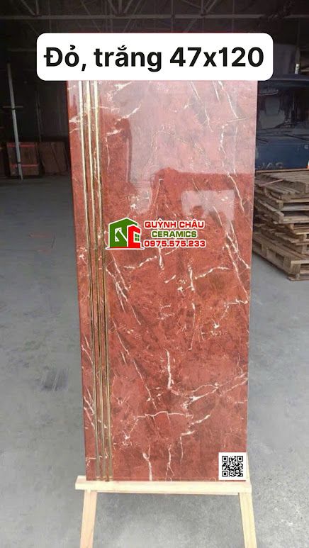 Gạch lát cầu thang 47x120 nhũ vàng đỏ vân trắng Gạch lát cầu thang 47x120 nhũ vàng đỏ vân trắng