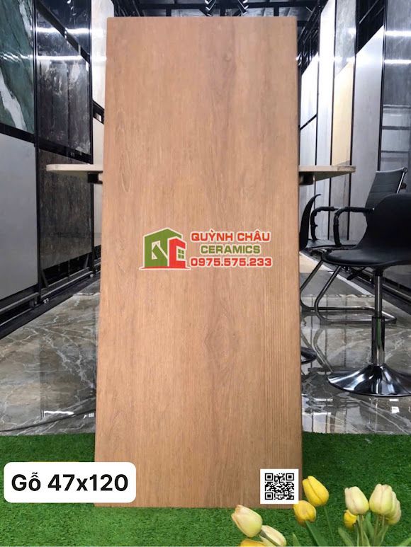 Gạch lát cầu thang 47x120 vân gỗ