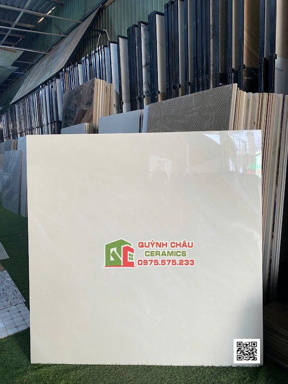 Gạch lát nền 100x100 màu kem bóng kính Gạch lát nền 100x100 màu kem bóng kính