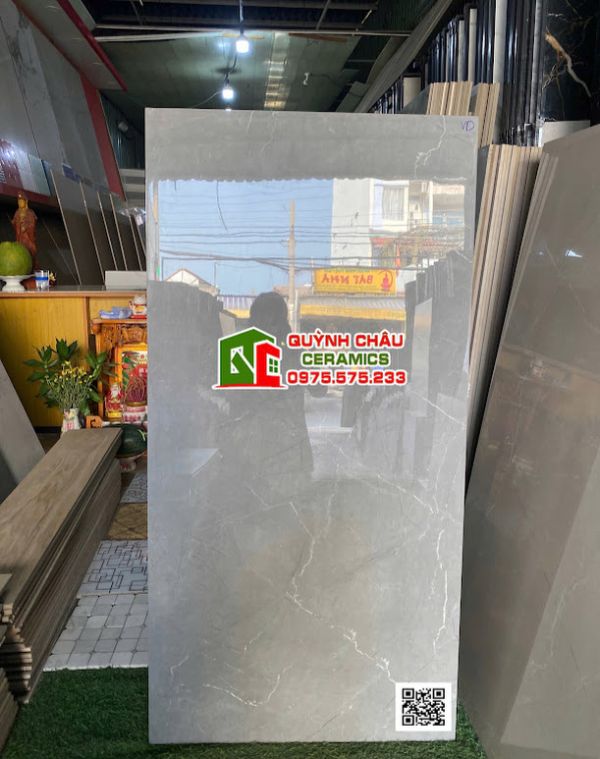 Gạch lát nền 60x120 bóng kiếng xám vân
