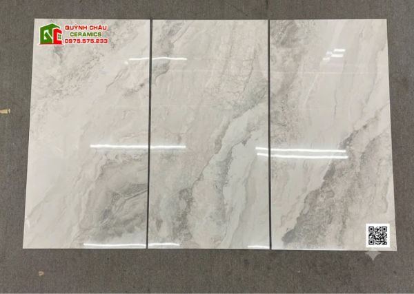Gạch lát nền 60x120 Malaysia xám kem vân Marble bóng kiếng cao cấp