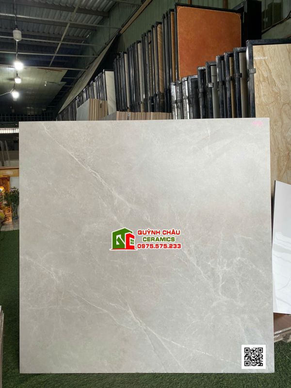 Gạch lát nền ấn độ 100x100 mờ mịn Baby Skin màu xám vân đá