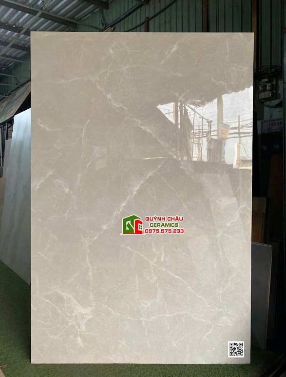 Gạch lát nền ấn độ 120x180 xám nhạt vân đá trắng bóng kiếng