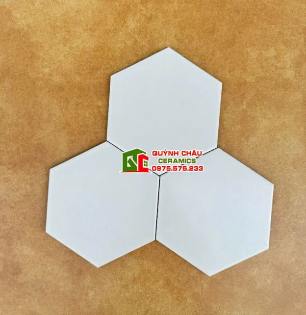 Gạch lục giác màu trắng mờ