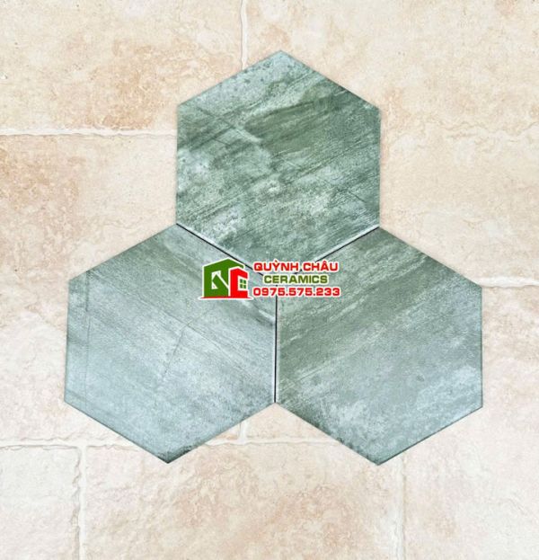 Gạch lục giác mờ màu xanh rêu