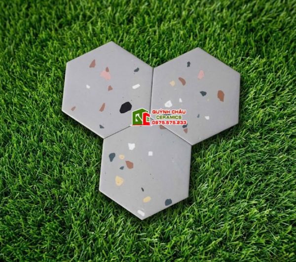 Gạch lục giác terrazzo trang trí 20x23 cm
