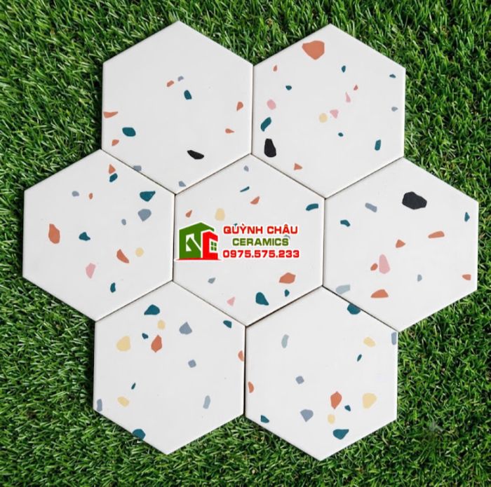 Gạch lục giác terrazzo vân đá mài